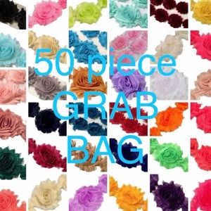 50 pcs Grab bag 2.5" shabby chiffon rose fabric flowers DIY craft supplies
